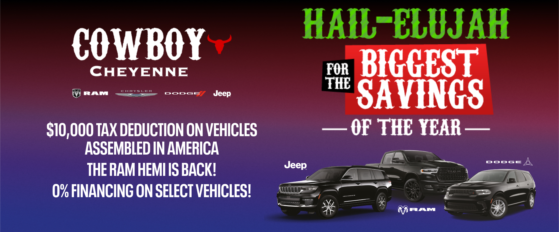 Cowboy Chrysler Dodge Jeep Ram - Hail-Elujah